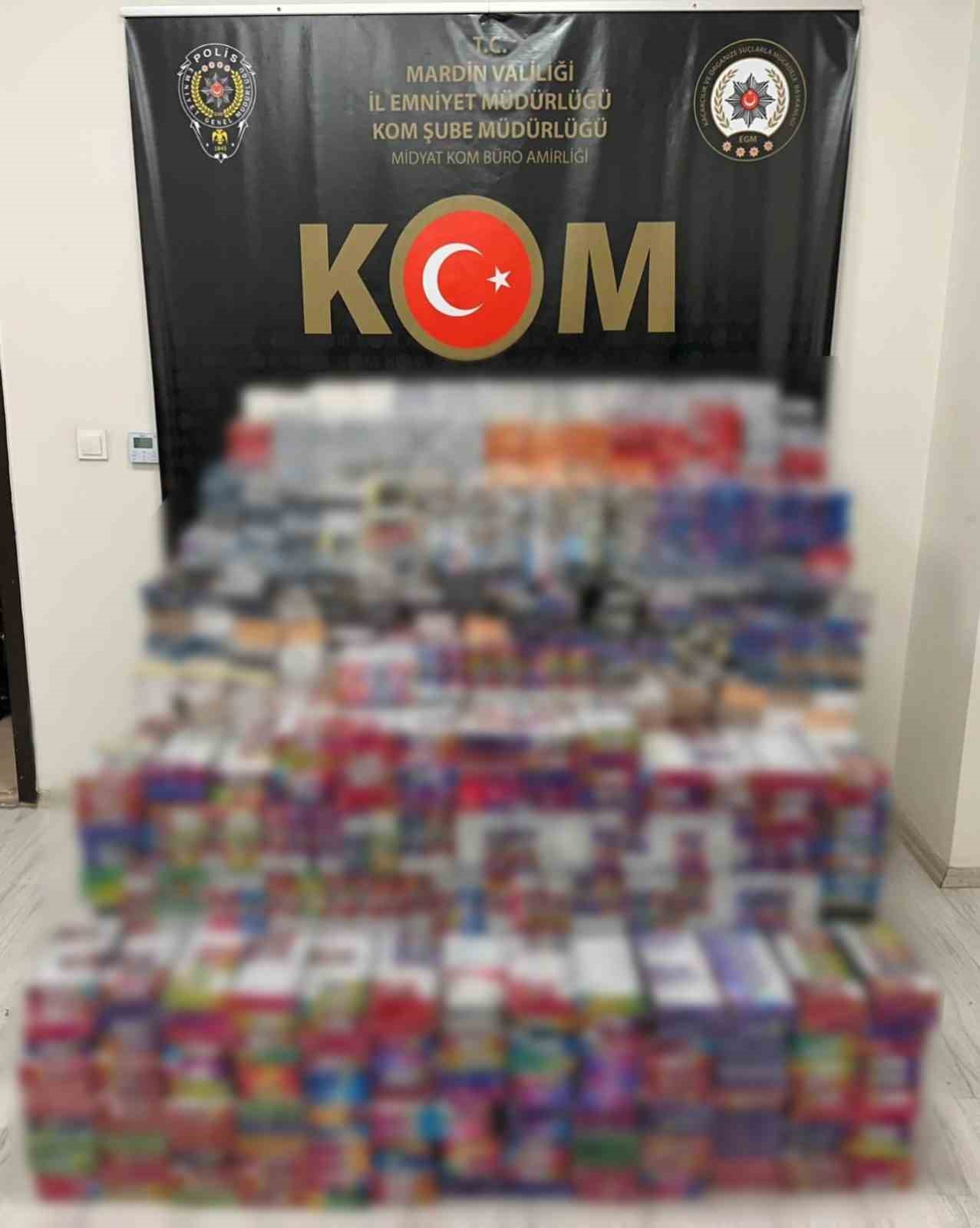 Mardin’de 11 bin 880 paket sigara ve bin 450 elektronik sigara ele geçirildi